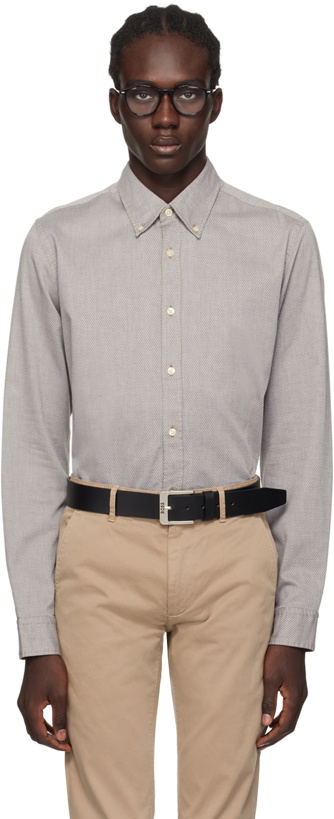 Photo: BOSS Khaki Button-Down Shirt