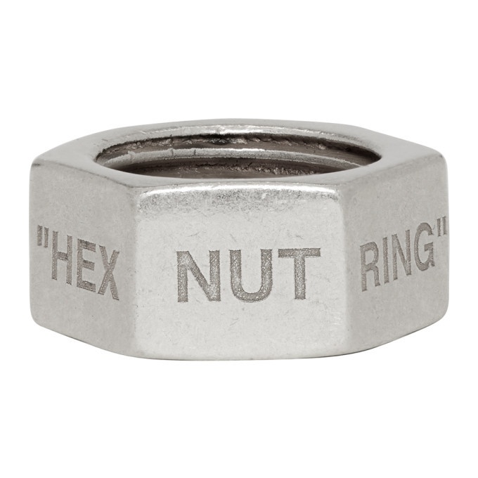 Photo: Off-White Silver Hex Nut Ring