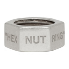 Off-White Silver Hex Nut Ring