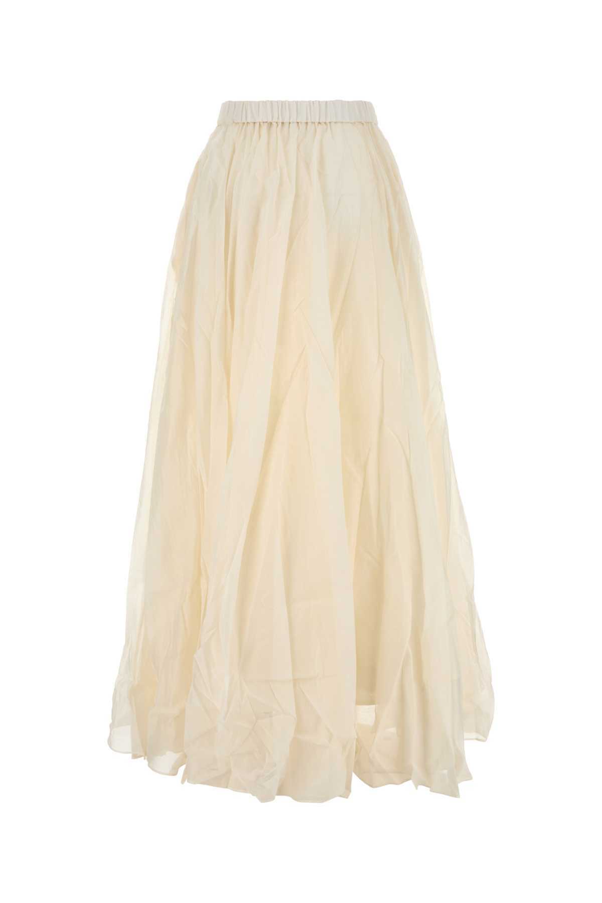 Ivory Cotton Blend Skirt