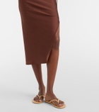 Adriana Degreas Solid Ruched gathered midi skirt