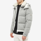 Moncler Men's Tarentaise Sherpa Lined Flannel Down Jacket in Grey