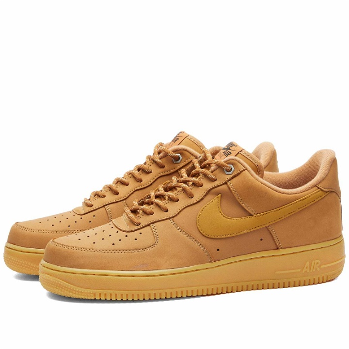 Photo: Nike Men's Air Force 1 '07 Flax Sneakers in Brown Black/Gold