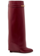 Givenchy Shark 95 Leather Knee-high Boots Burgundy