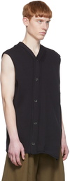 Comme des Garçons Homme Plus Black Polyester Cardigan