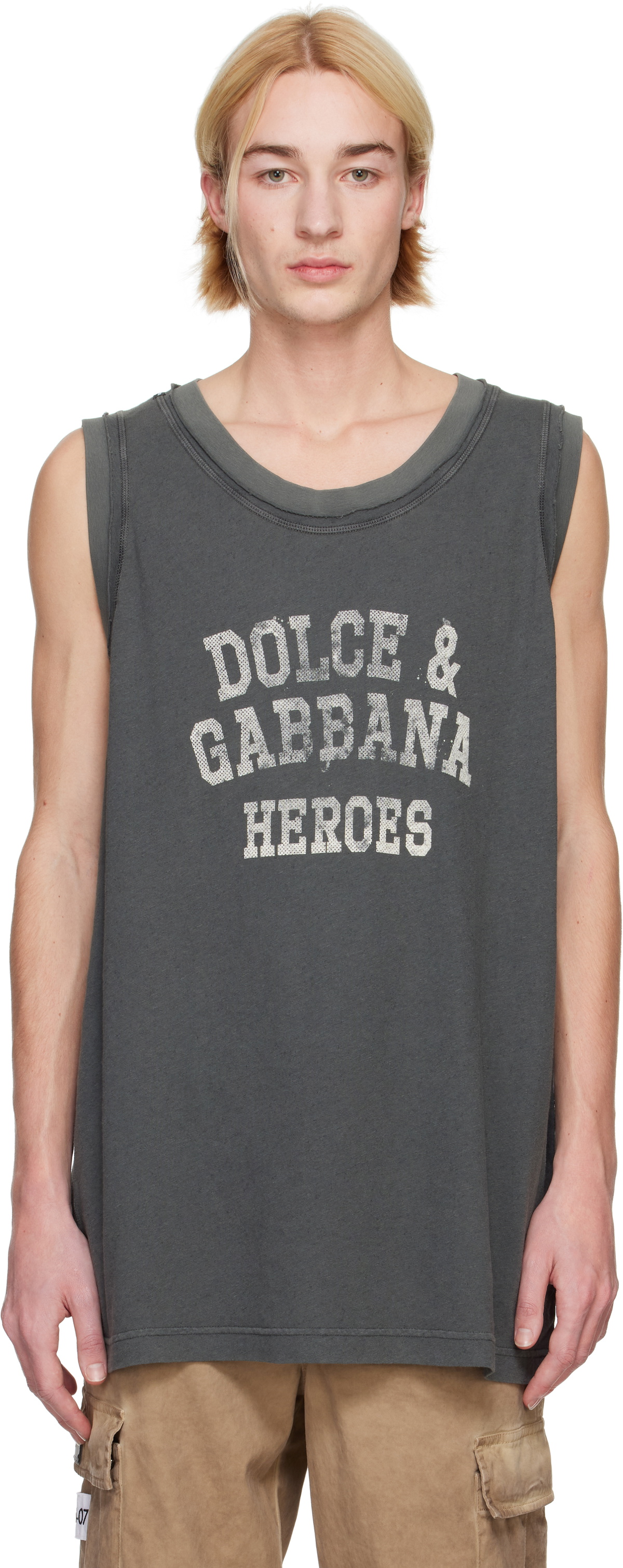 Dolce&Gabbana Gray Oversize Singlet Tank Top