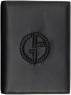 Giorgio Armani Black Embroidered Passport Holder