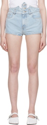 Coperni Blue Disney Crown Denim Shorts