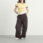 Adidas Women's Layered Cali T-Shirt in Orange Tint/Off White