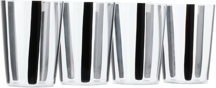 Photo: The Conran Shop Black Nova Stripe Tumbler Set, 4 pcs