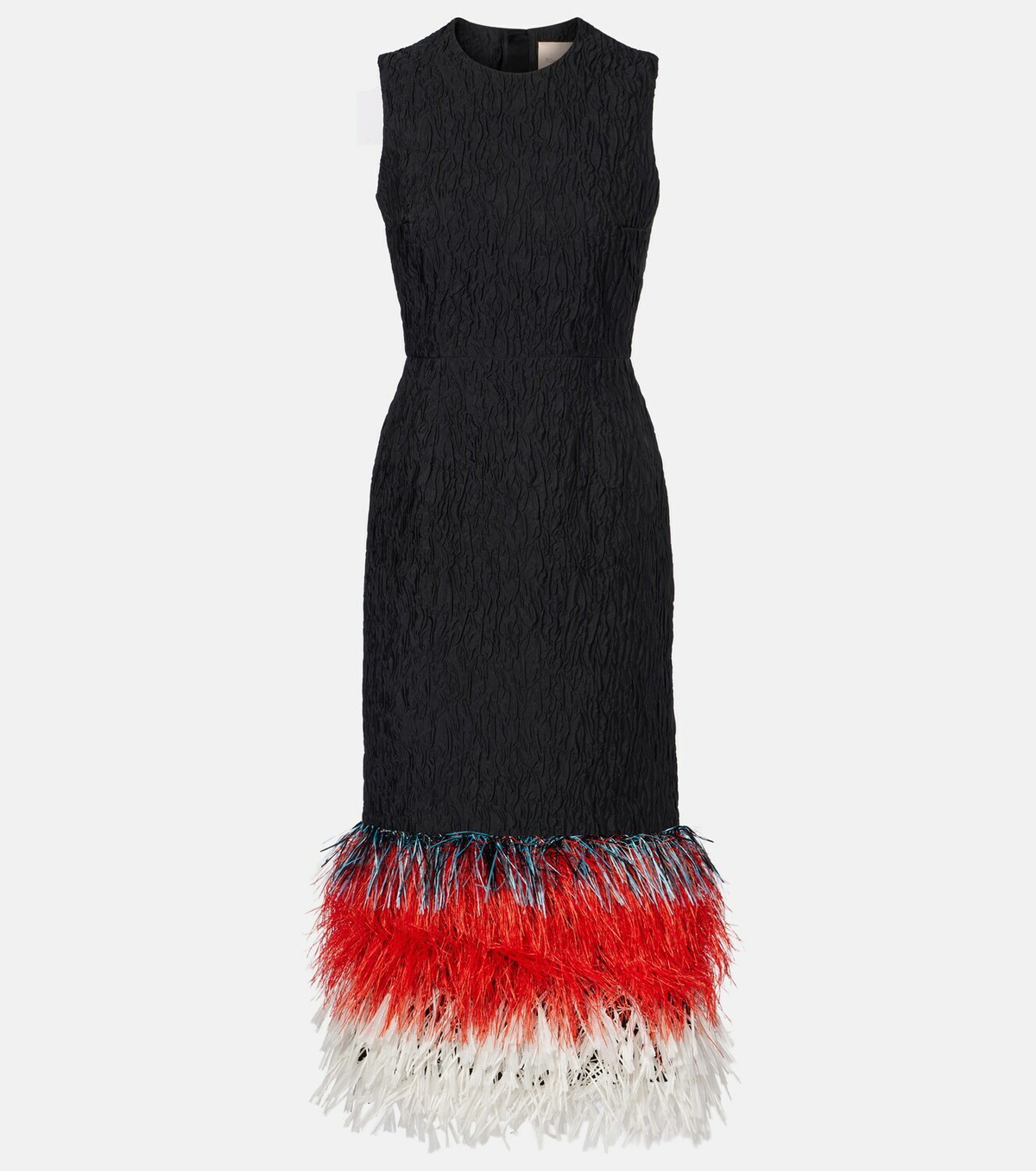 Roksanda Zua feather-trimmed midi dress
