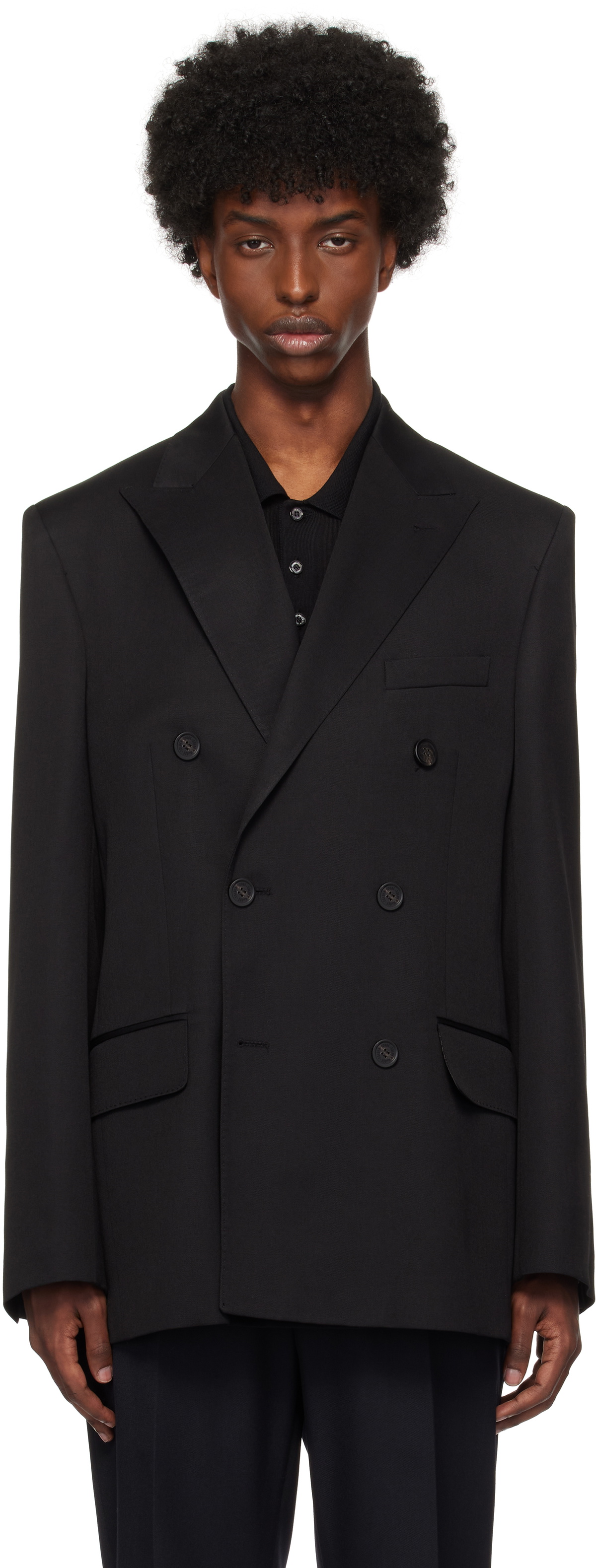 Golden Goose Black Double-Breasted Blazer