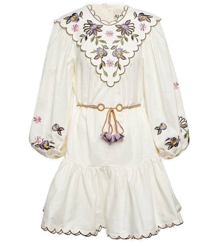 Photo: Alémais Nelly embroidered cotton and linen minidress