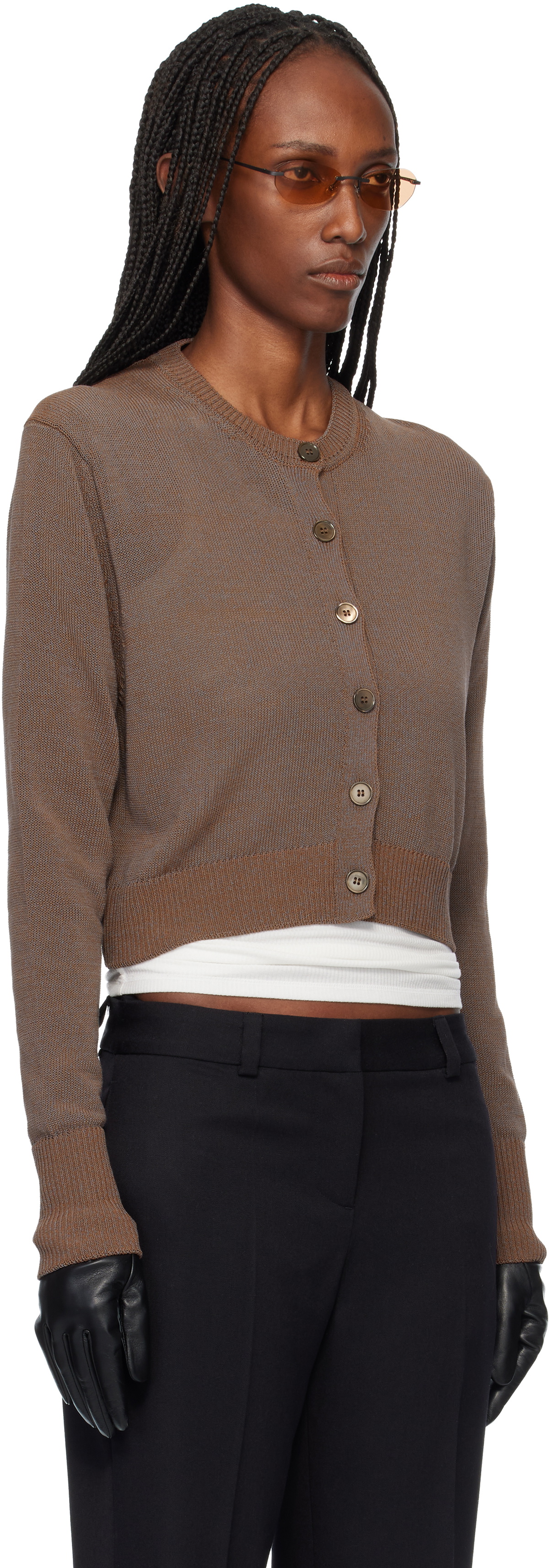 OUR LEGACY Brown Micro Cardigan