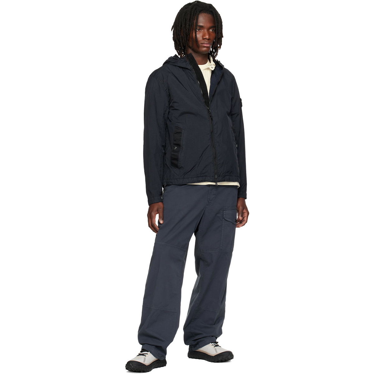Stone Island Navy 4100001 Crinkle Reps NY Jacket