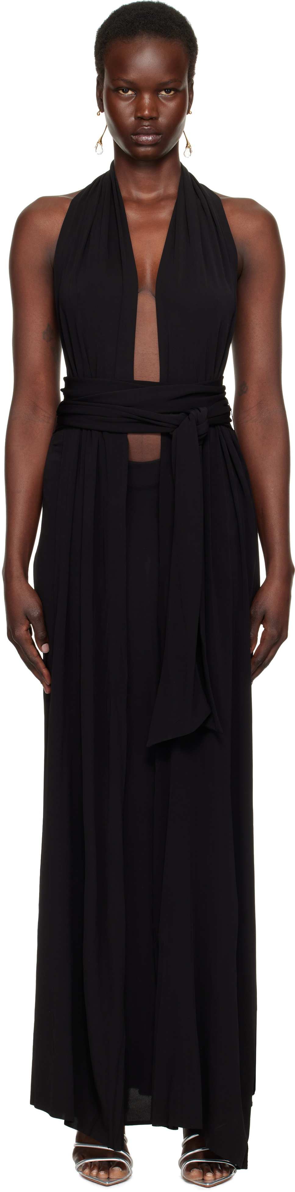 black trapeze maxi dress Black Trapeze Maxi Dress re.creation