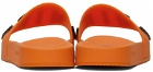 AMIRI Orange Logo Pool Slides
