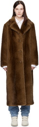 Stand Studio Brown Nora Faux-Fur Coat