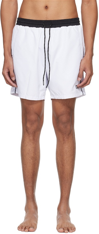 Photo: BOSS White Contrast Swim Shorts