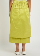 Simone Rocha Sculpted Bustle Taffeta Midi Skirt Green