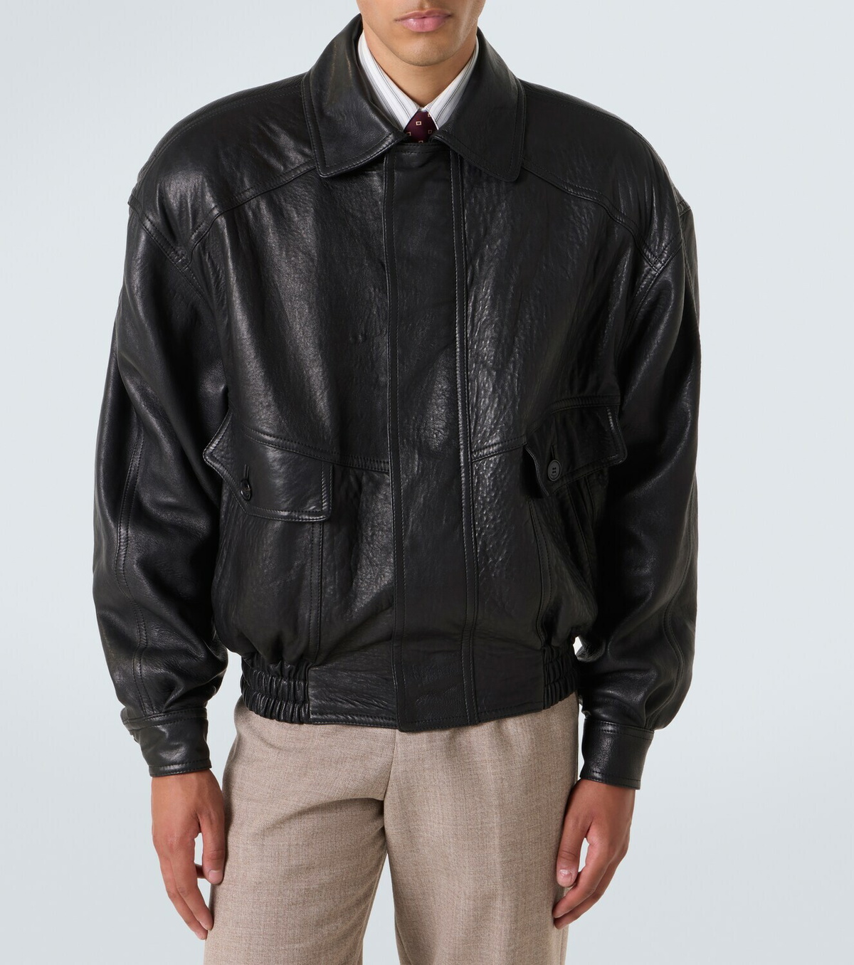 Saint Laurent Leather bomber jacket