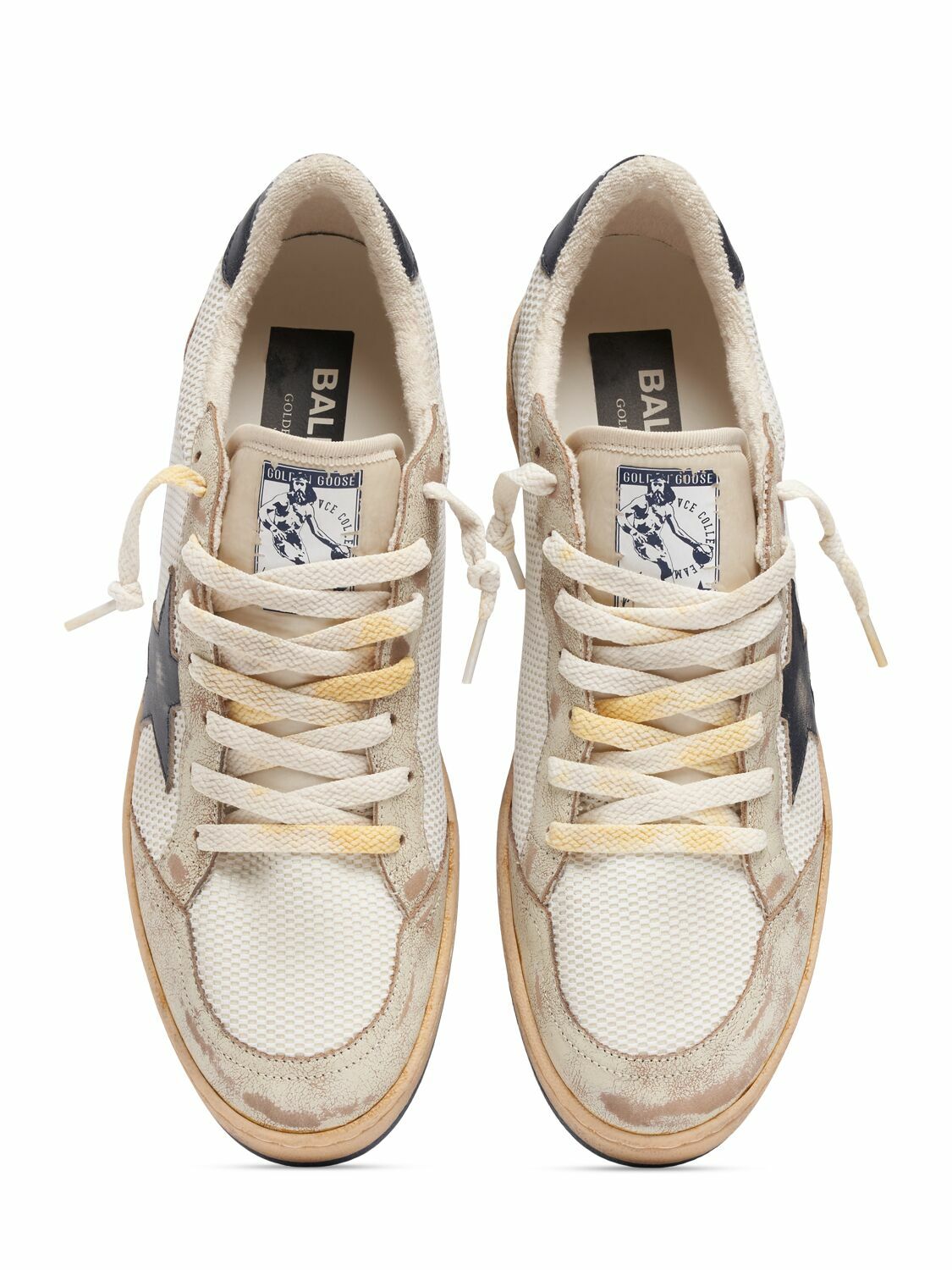 GOLDEN GOOSE - Ballstar Leather & Mesh Sneakers Golden Goose GOLDEN GOOSE - Ballstar Leather & Mesh Sneakers Golden Goose