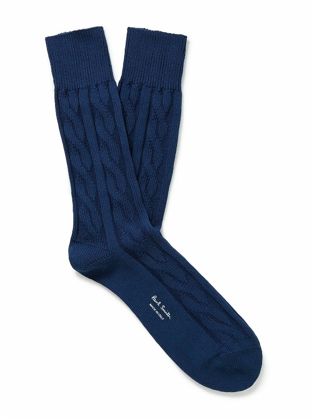 Photo: Paul Smith - Luxor Cable-Knit Cotton-Blend Socks