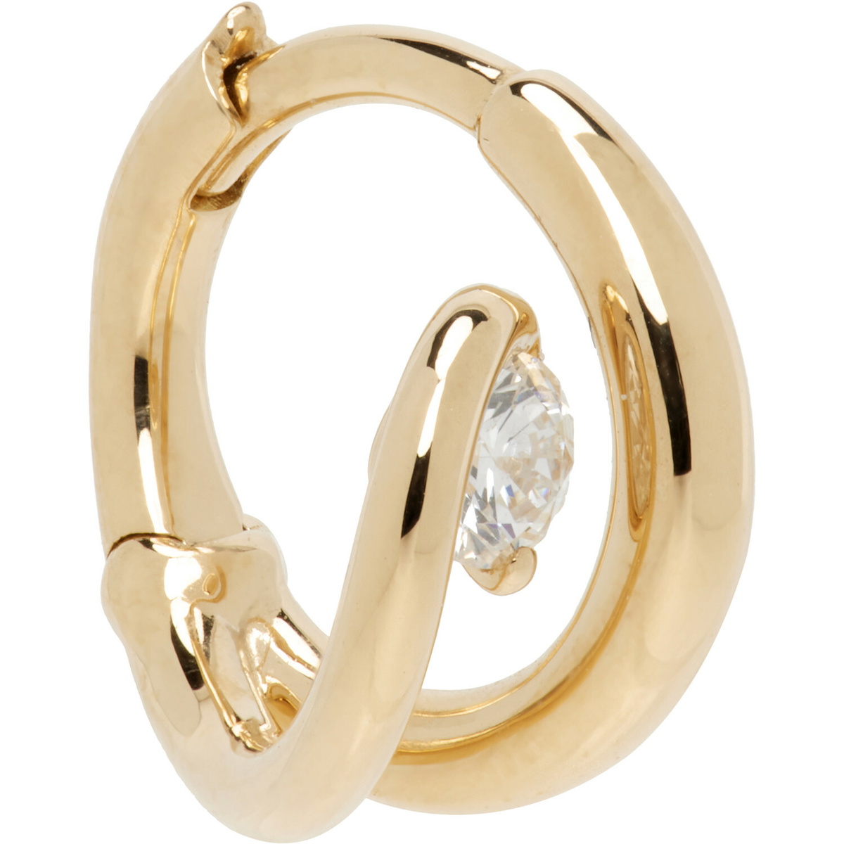 C.Chesnais Serti Sculpté Single Hoop Earring