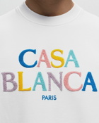 Casablanca Stacked Logo Embroidered Chenille Sweatshirt Blue - Mens - Sweatshirts