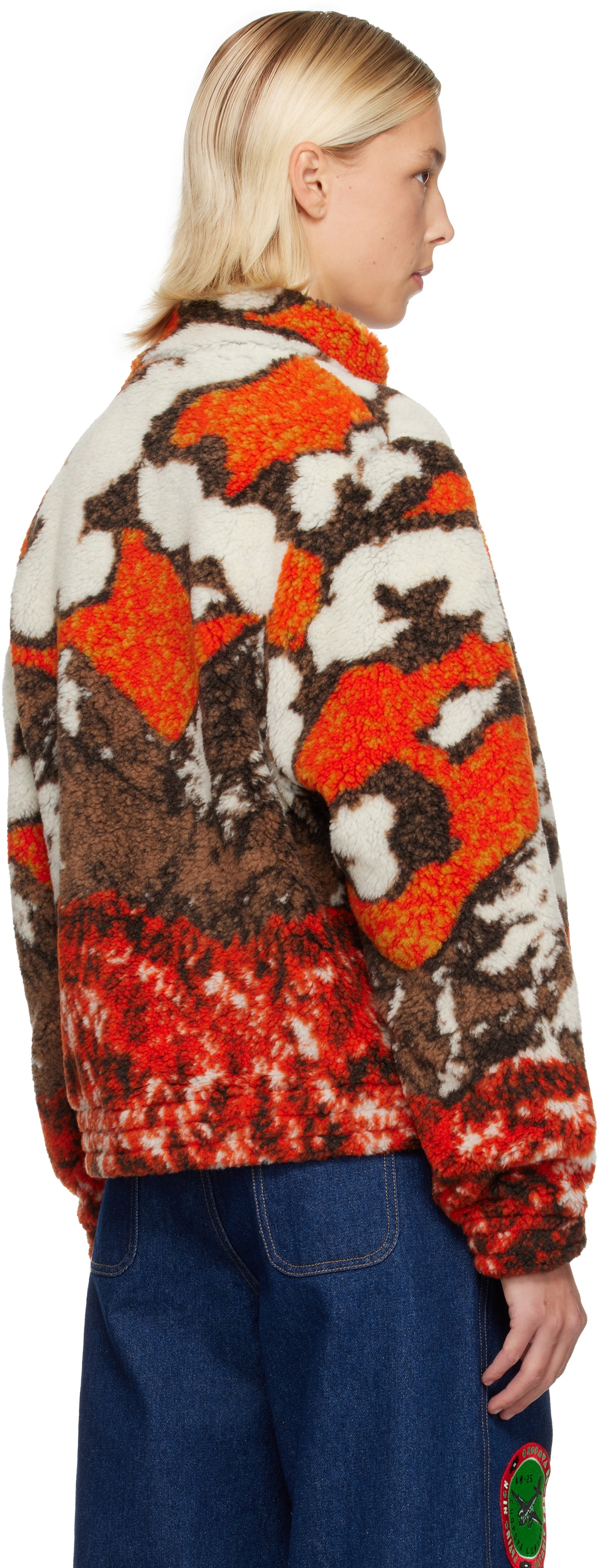 Chopova Lowena Orange CL Airlines Fleece Jacket