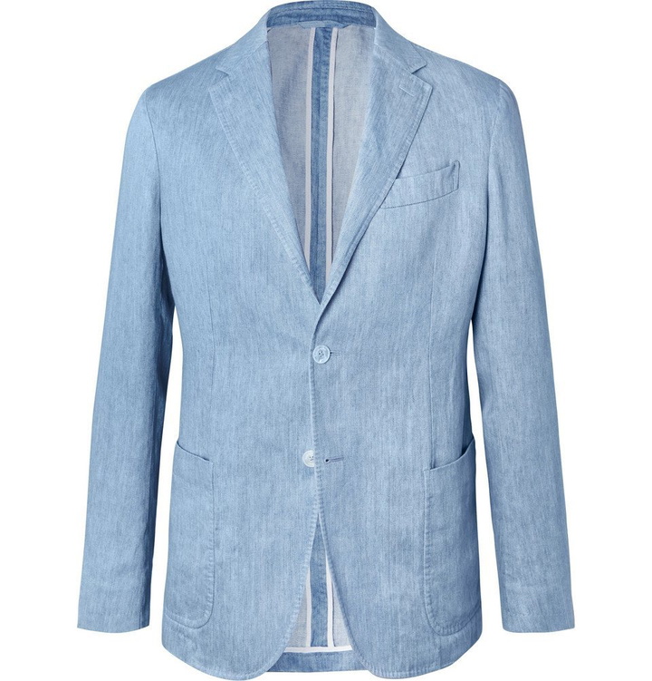 Photo: Ermenegildo Zegna - Light-Blue Unstructured Linen Blazer - Blue