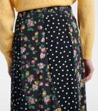 Rixo Gracella paneled midi skirt