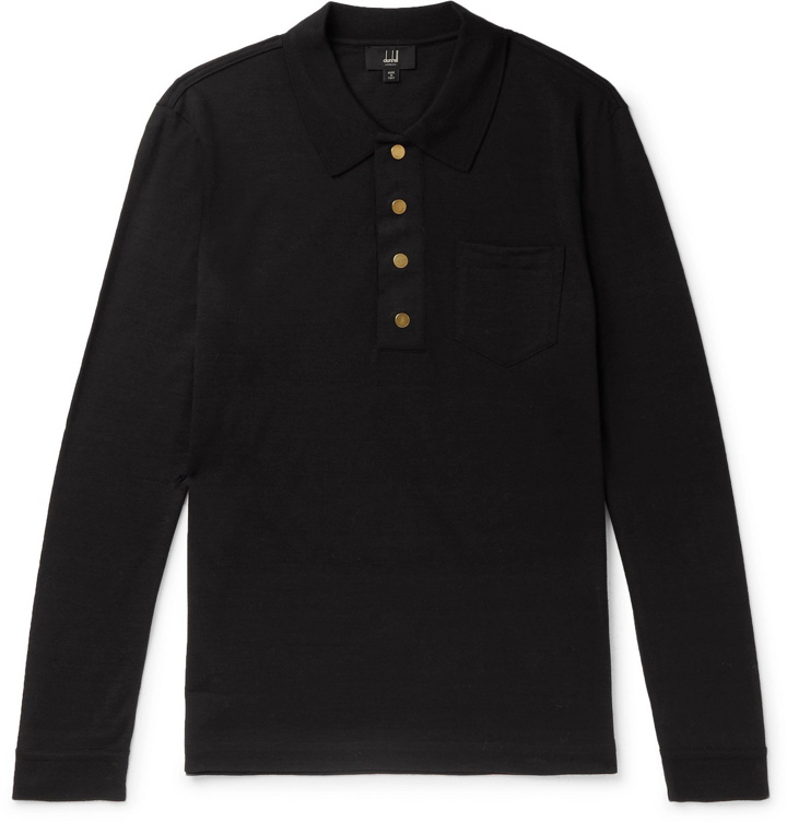 Photo: Dunhill - Wool Polo Shirt - Black