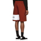 Givenchy Red and White Logo Shorts