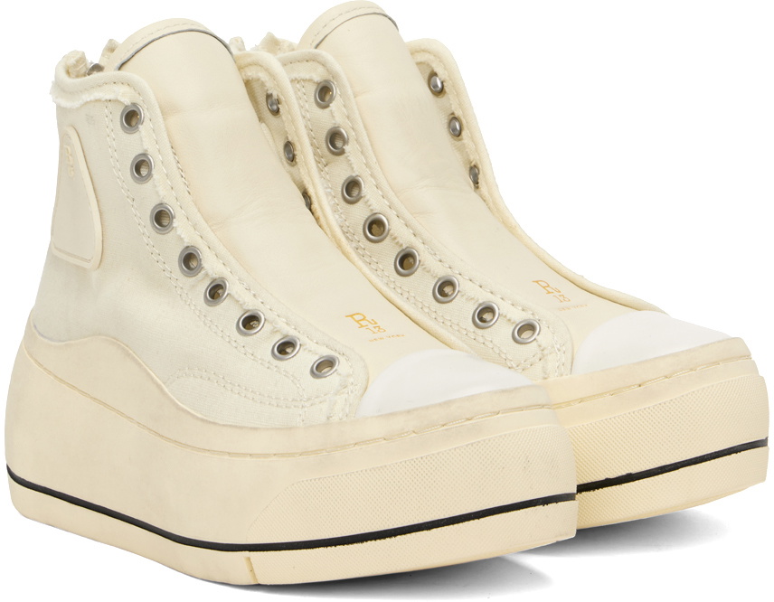 R13 Off-White Lace Free Kurt High-Top Sneakers R13