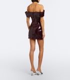 David Koma Sequined off-shoulder minidress