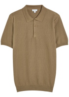 Sunspel Piqué Cotton Polo Shirt Brown