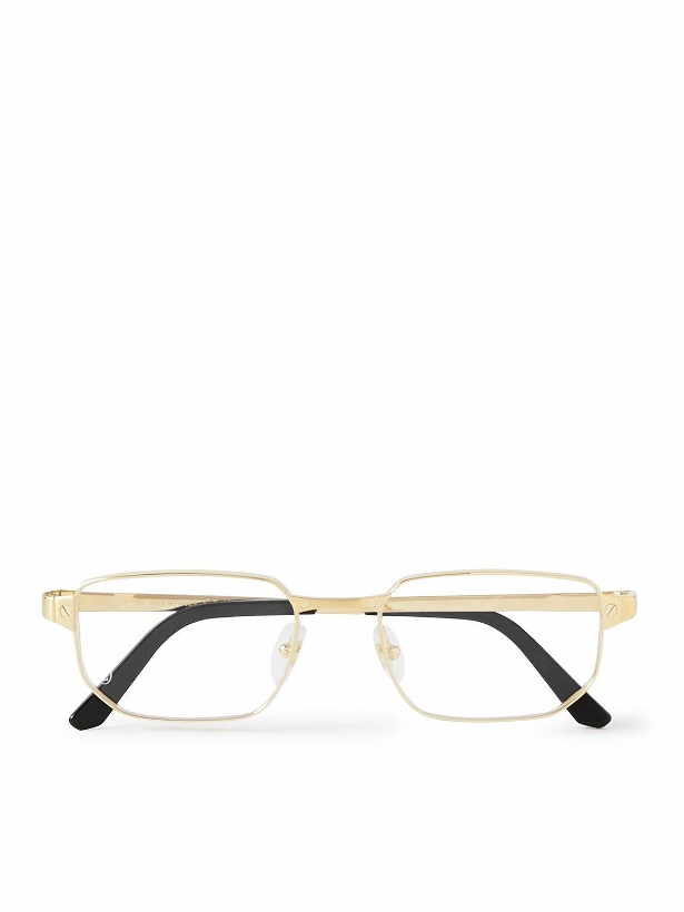 Photo: Cartier Eyewear - Santos Rectangular-Frame Gold-Tone Optical Glasses