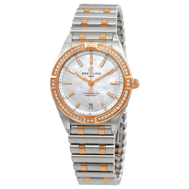 Photo: Breitling Chronomat Quartz Chronometer Diamond Mother of Pearl Dial Two-tone Ladies Watch U77310591A2U1
