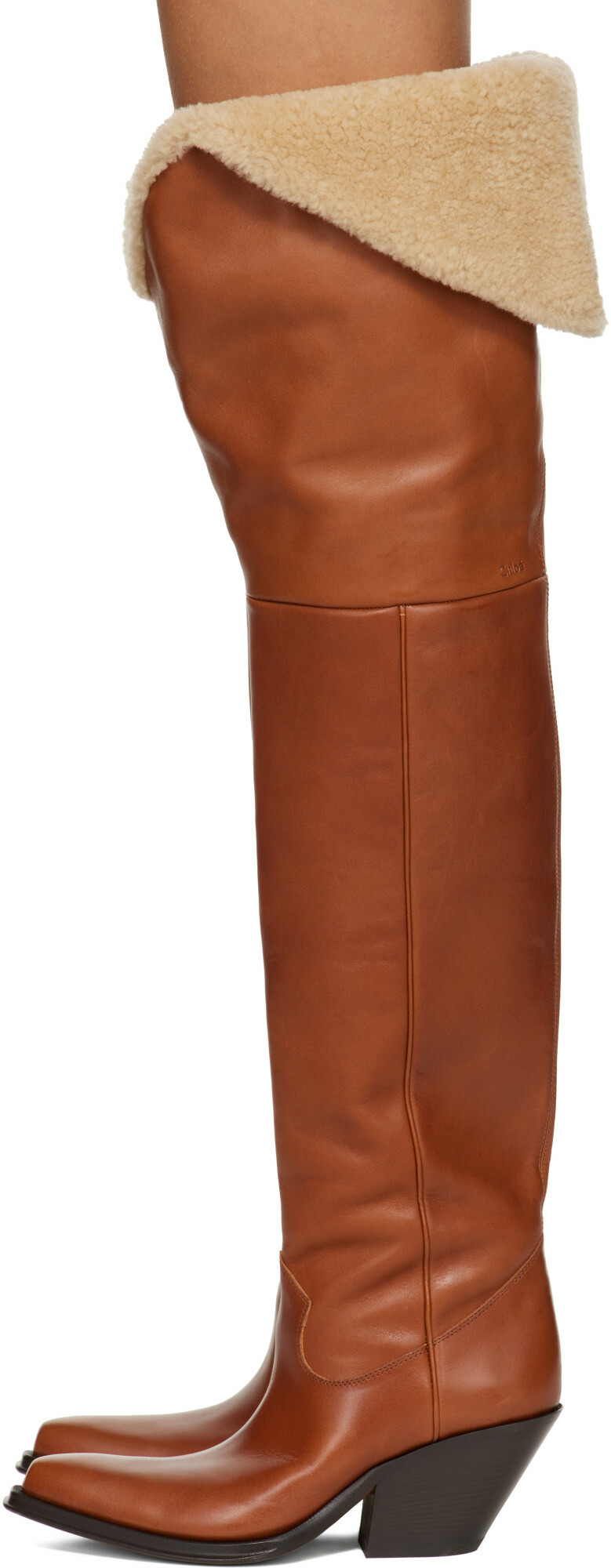 Chloé Tan Azelan Thigh High Boots