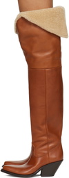 Chloé Tan Azelan Thigh High Boots