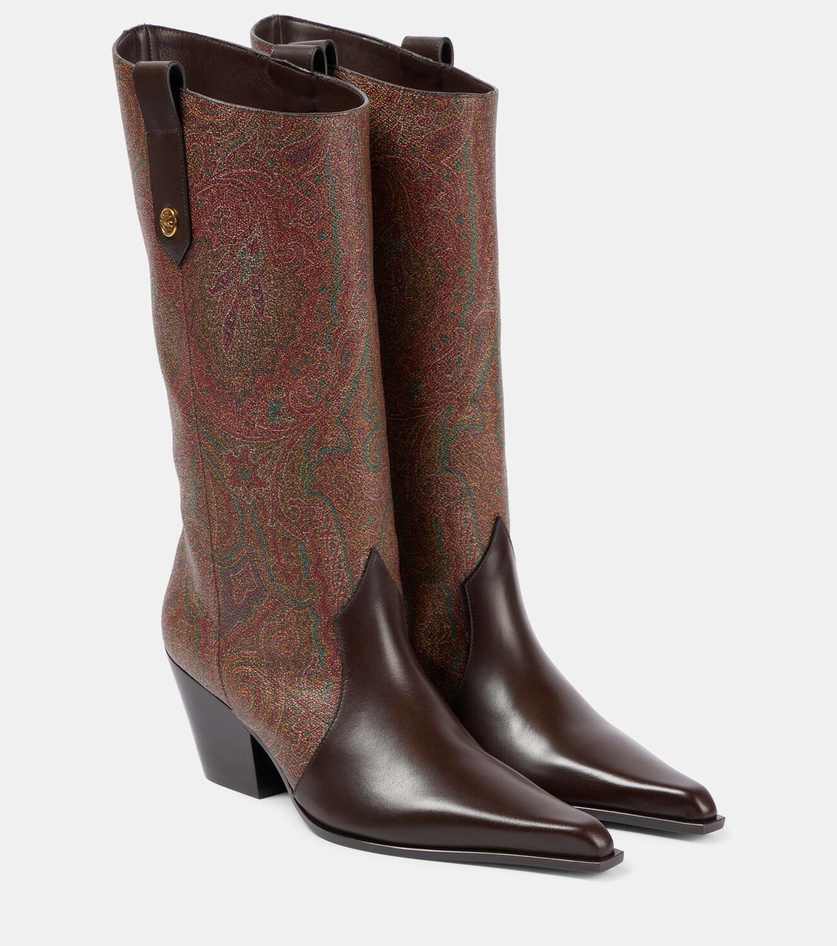 Etro Paisley jacquard knee-high boots