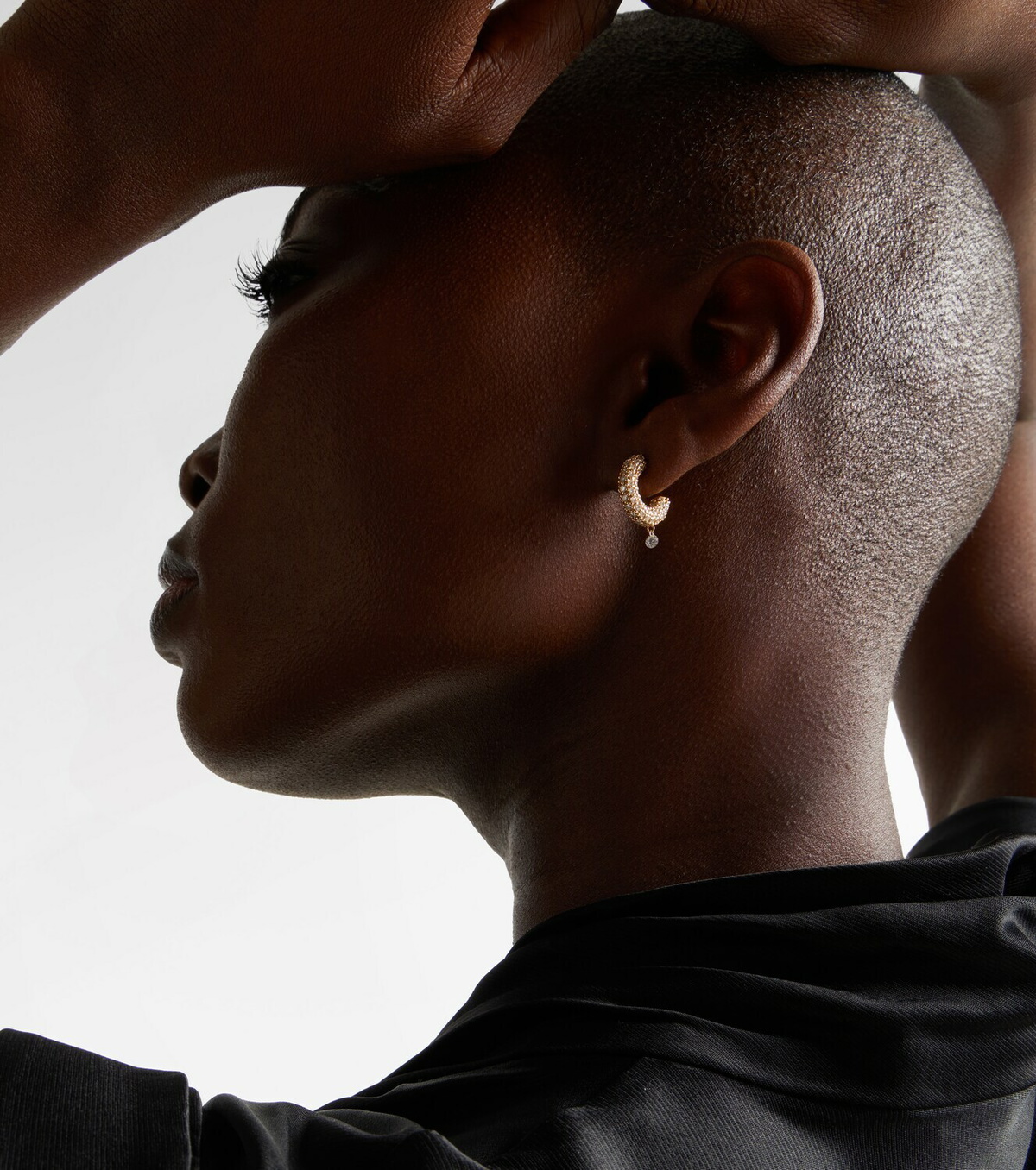 Persée Helios 18kt gold hoop earrings with diamonds