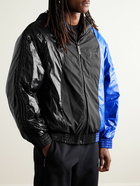 Moncler Genius - adidas Originals Balzers Logo-Appliquéd Striped Panelled Shell Hooded Down Jacket - Blue