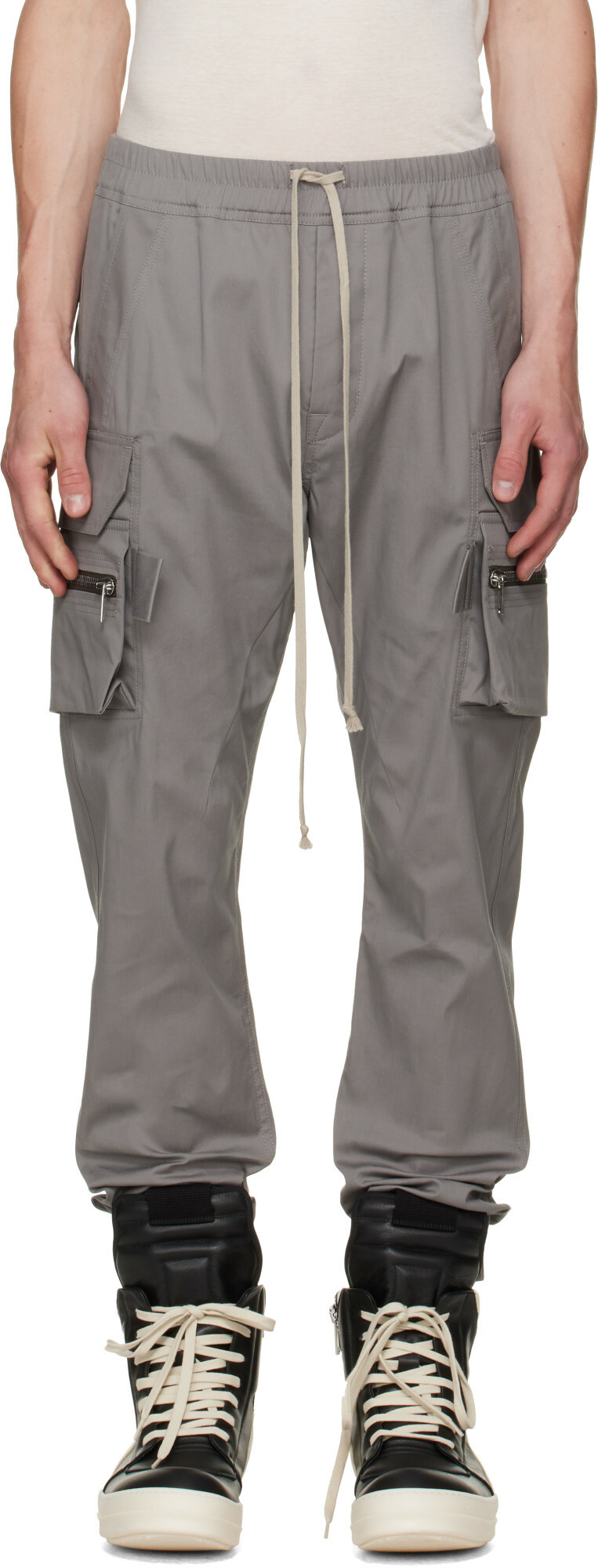 Rick Owens Gray Tower Mastodon Cargo Pants