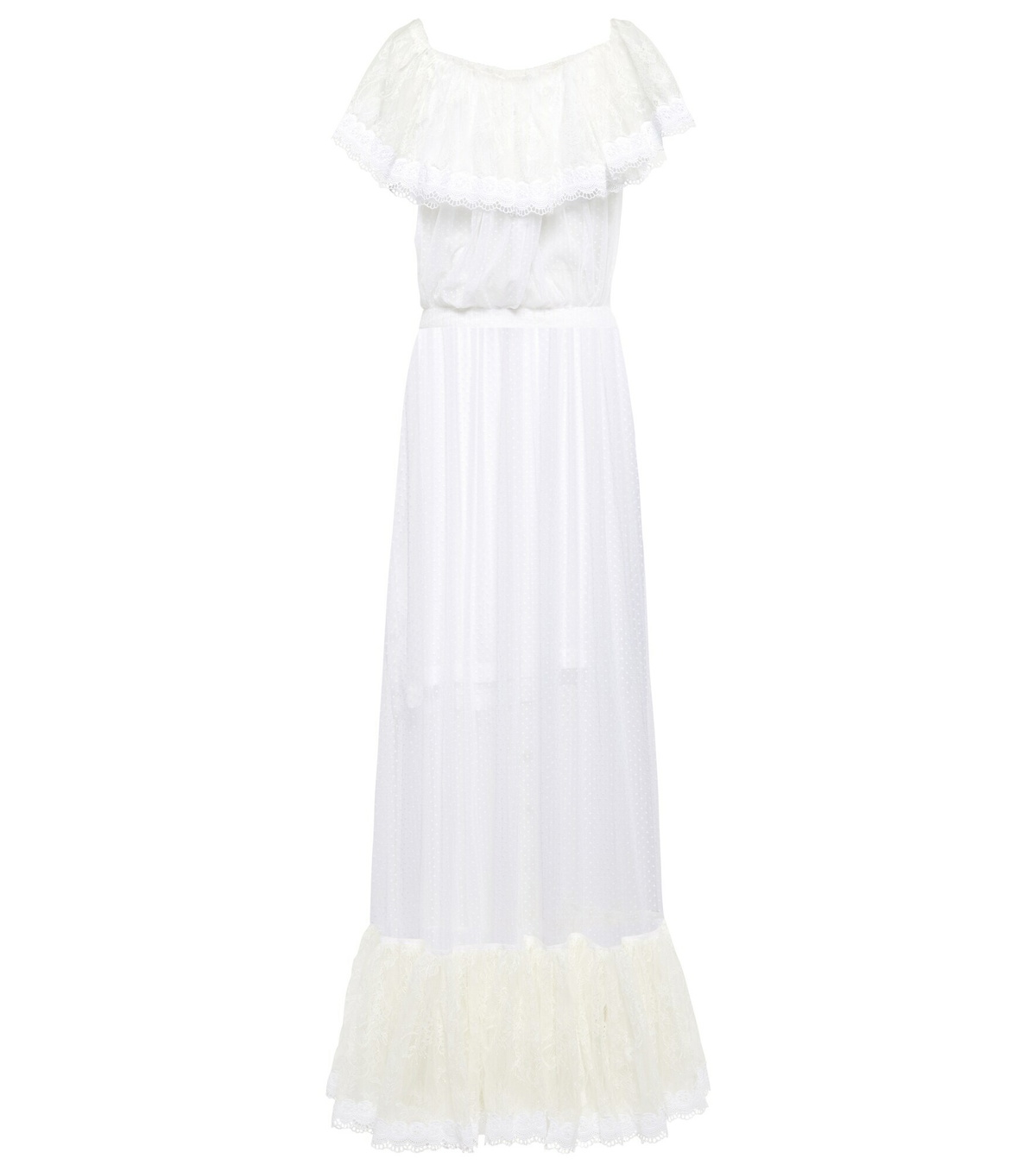 knee length dresses for ladies Long lace dress with cut-out details – Rabanne main image 0