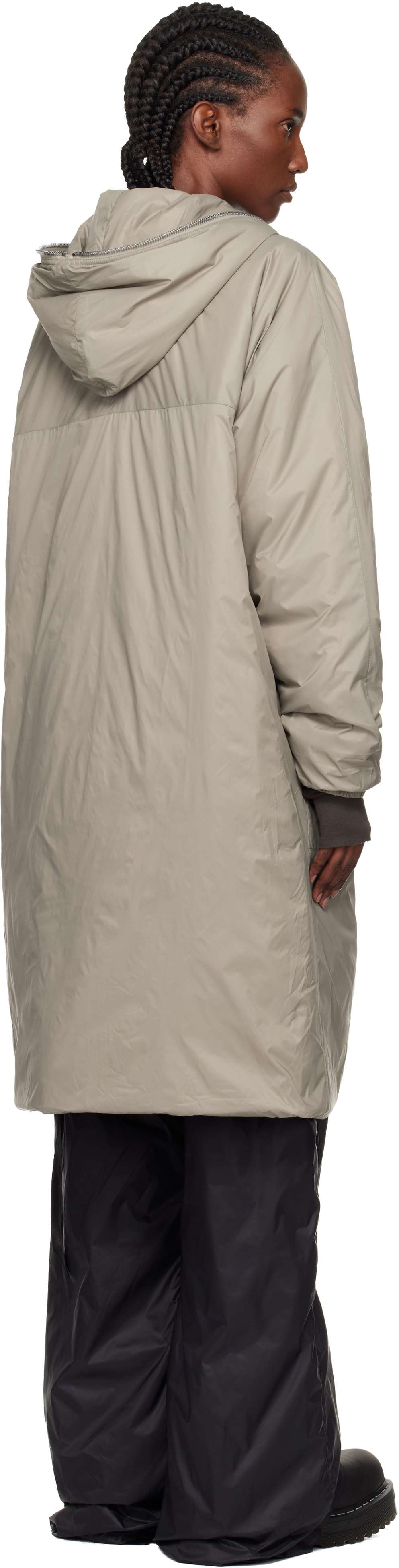 Rick Owens DRKSHDW Taupe Concordians Sealed Windbreaker Coat