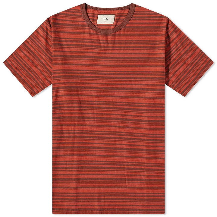 Photo: Folk Men's Hazy Stripe T-Shirt in Pepper