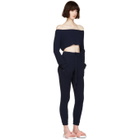 Baja East Navy Cashmere Ribbed Lounge Pants