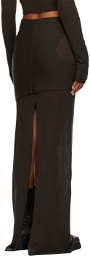 Eckhaus Latta Brown Paneled Maxi Skirt